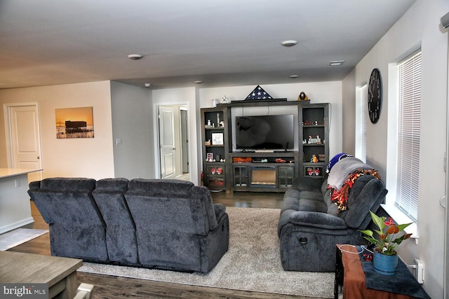 185 Petal Dr, Pottstown, PA 19464 - living area with dark wood-style floors