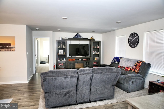 185 Petal Dr, Pottstown, PA 19464 - living room featuring baseboards and dark wood-style floors