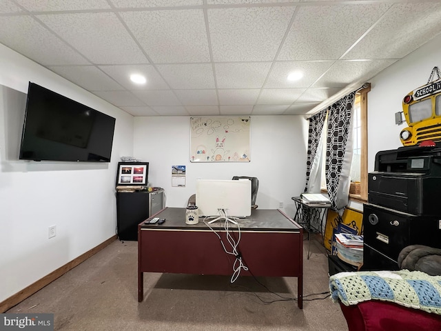 353 Kerrsville Rd, Carlisle, PA 17015 - carpeted office featuring baseboards, a drop ceiling, and recessed lighting