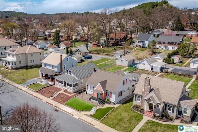 bird's eye view with a residential view