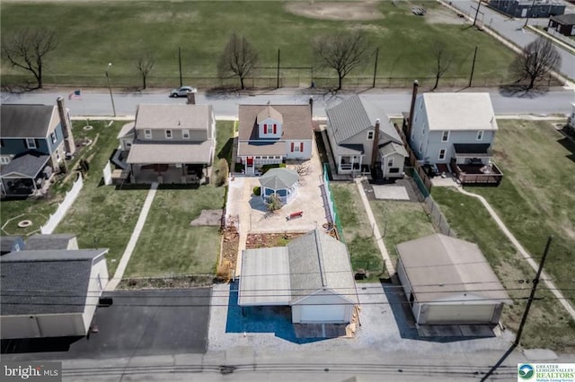 aerial view featuring a residential view