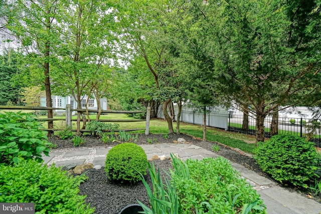 view of yard with fence