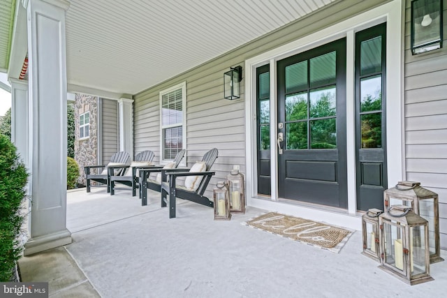 view of patio featuring covered porch