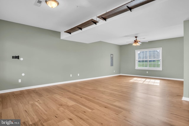 5 Raven Way, Shippensburg, PA 17257 - empty room featuring light wood-style flooring, visible vents, a ceiling fan, and baseboards