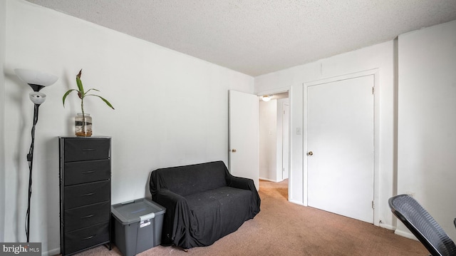 3801 Swann Rd Unit 101, Suitland, MD 20746 - sitting room featuring light colored carpet and a textured ceiling