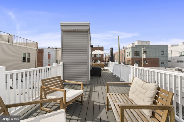 deck featuring a residential view