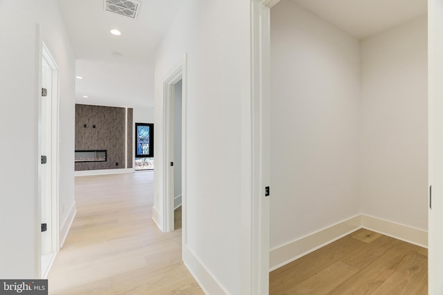 3506 Lake St, Falls Church, VA 22041 - hallway with light wood-style flooring, baseboards, and recessed lighting