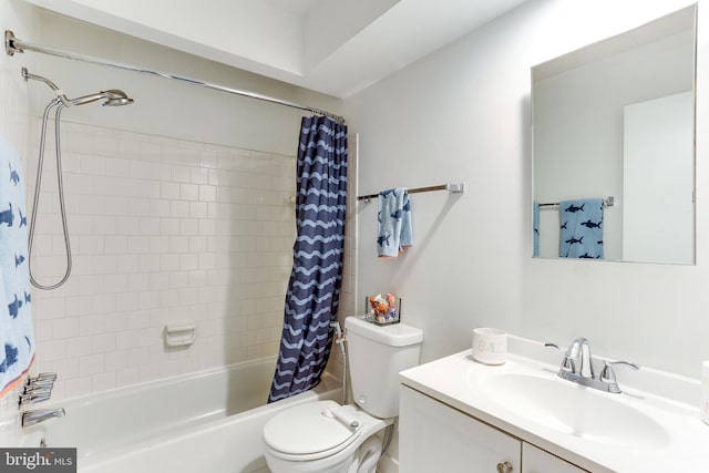 4011 Hummer Rd, Annandale, VA 22003 - bathroom featuring shower / bath combination with curtain, toilet, and vanity