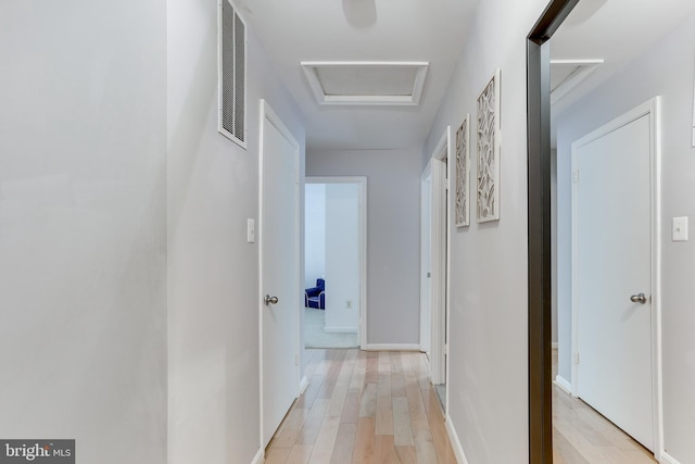 4011 Hummer Rd, Annandale, VA 22003 - hall featuring light wood finished floors and attic access