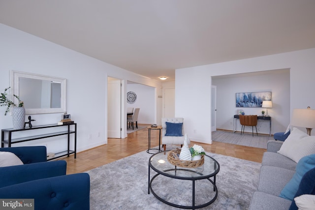living room with baseboards