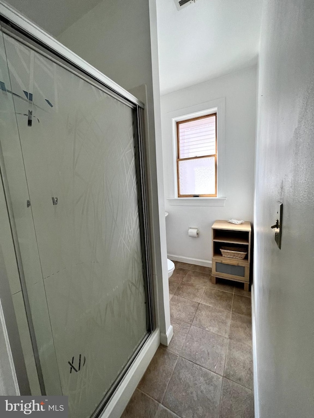 3903 8th St S, Arlington, VA 22204 - bathroom with a stall shower, toilet, and baseboards