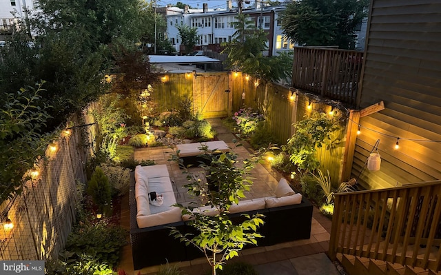 728 Farragut St NW, Washington, DC 20011 - view of yard with a fenced backyard and an outdoor living space