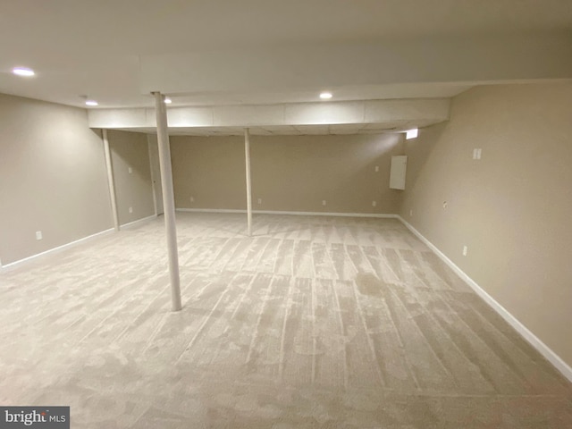 190 Wynnefield Rd, Bear, DE 19701 - finished basement featuring recessed lighting, baseboards, and light carpet