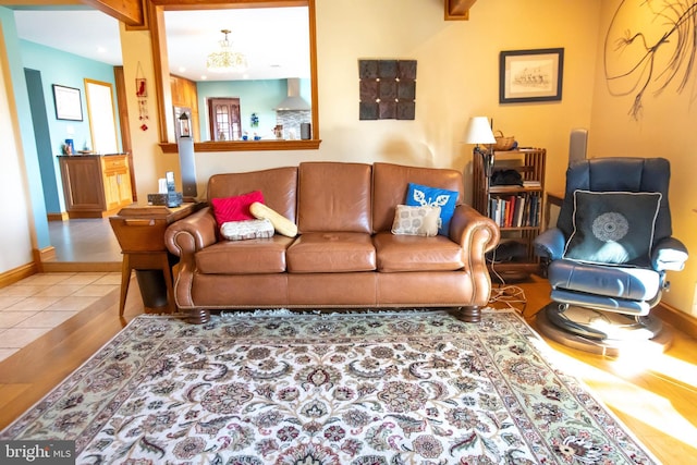 20 Eagle Ct, Gilbertsville, PA 19525 - living area featuring baseboards, wood finished floors, and recessed lighting
