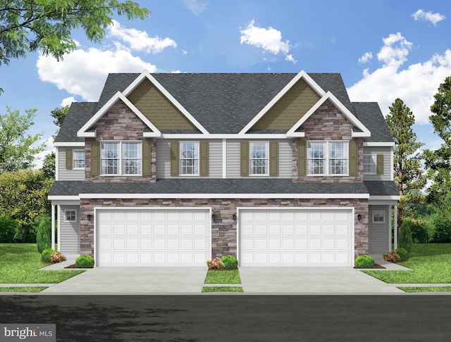 197 Sunglo Dr Unit 126, Leesport, PA 19533 - view of front facade with an attached garage, driveway, and stone siding