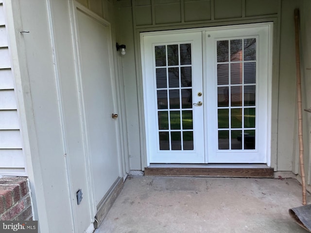 doorway to property with french doors