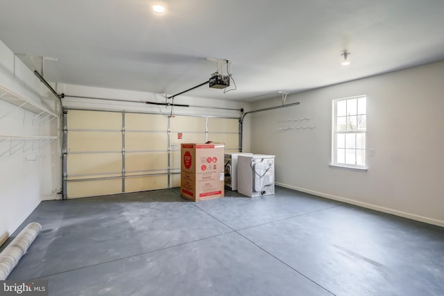 garage featuring baseboards and a garage door opener
