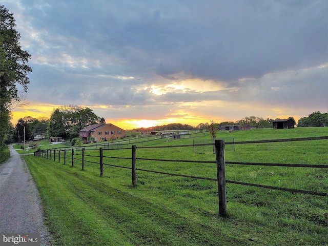 6 Happy Hoof Ln, Ronks, PA 17572 - yard at dusk with fence and a rural view