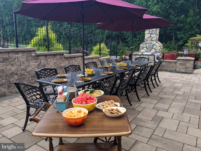 6 Happy Hoof Ln, Ronks, PA 17572 - view of patio / terrace featuring outdoor dining area, fence, and a view of trees