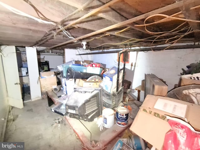 view of unfinished below grade area