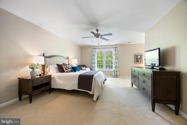 7185 Rivers Edge Rd, Columbia, MD 21044 - bedroom with baseboards, ceiling fan, and light colored carpet