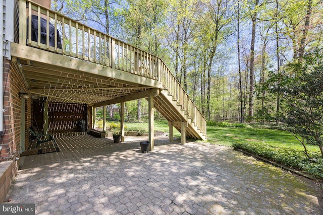 7185 Rivers Edge Rd, Columbia, MD 21044 - view of patio / terrace featuring a deck and stairs