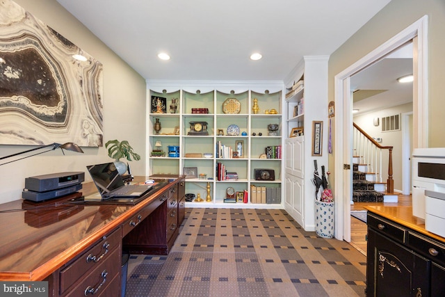 7185 Rivers Edge Rd, Columbia, MD 21044 - office space with dark carpet, visible vents, and recessed lighting