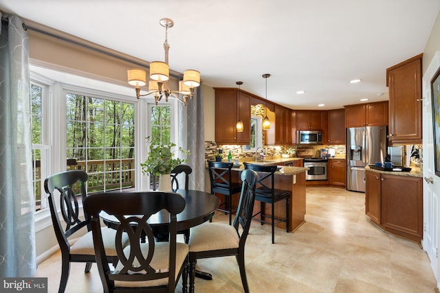 7185 Rivers Edge Rd, Columbia, MD 21044 - dining space featuring recessed lighting and a notable chandelier