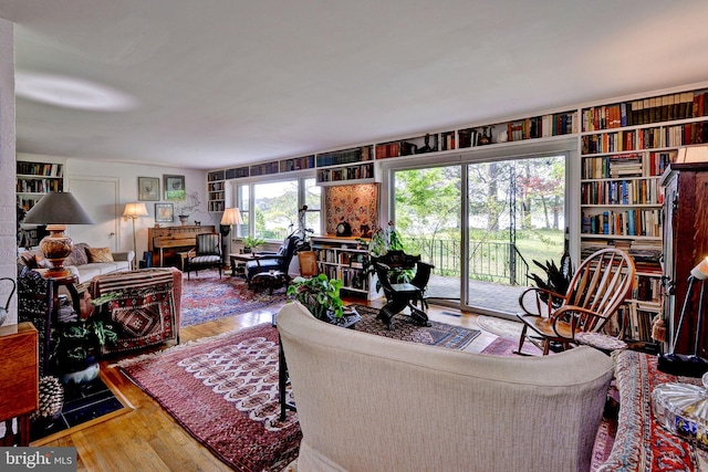 living area featuring wood finished floors