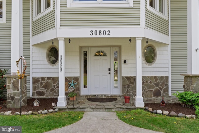 30602 Sandy Landing Rd, Dagsboro, DE 19939 - entrance to property with stone siding