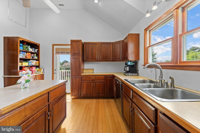 30602 Sandy Landing Rd, Dagsboro, DE 19939 - kitchen with visible vents, plenty of natural light, light countertops, a sink, and dishwasher