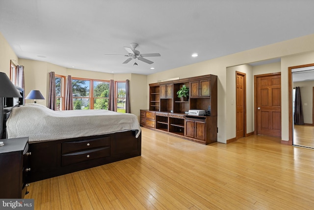 30602 Sandy Landing Rd, Dagsboro, DE 19939 - bedroom with recessed lighting, a ceiling fan, and light wood-type flooring
