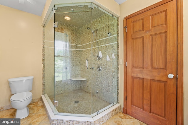 30602 Sandy Landing Rd, Dagsboro, DE 19939 - bathroom featuring toilet, tile patterned floors, and a stall shower