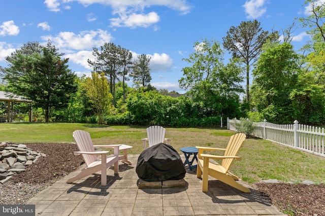 30602 Sandy Landing Rd, Dagsboro, DE 19939 - view of patio / terrace with fence and a fire pit