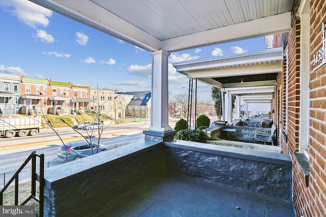 balcony with a residential view