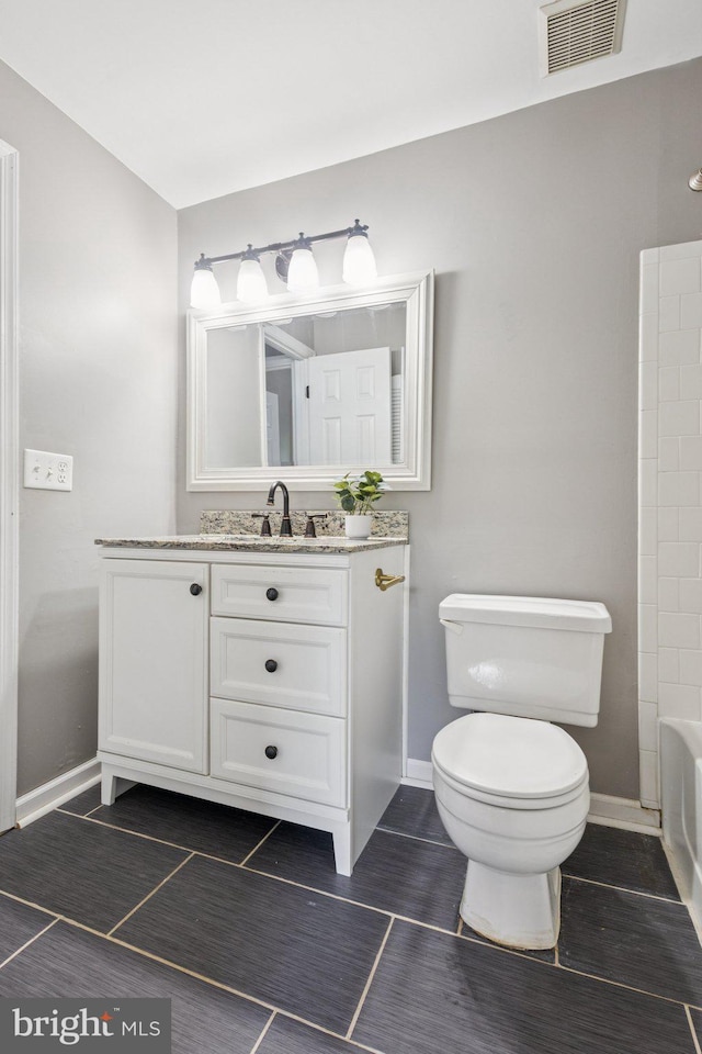 3723 Hampton Ct, Alexandria, VA 22306 - bathroom featuring vanity and  shower combination