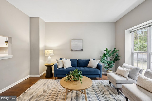3723 Hampton Ct, Alexandria, VA 22306 - living room with dark wood-type flooring and baseboards