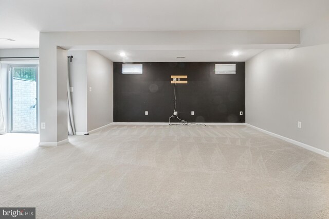 15916 Aerial View Rd, Woodbridge, VA 22193 - below grade area featuring light colored carpet, baseboards, and recessed lighting
