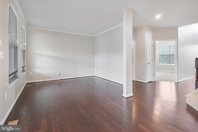 15916 Aerial View Rd, Woodbridge, VA 22193 - unfurnished living room with wood finished floors, ornamental molding, and baseboards