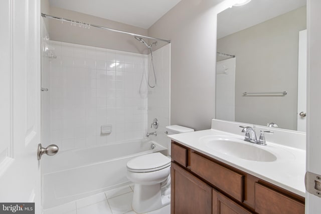 15916 Aerial View Rd, Woodbridge, VA 22193 - bathroom with toilet, tile patterned flooring, vanity, and shower / washtub combination