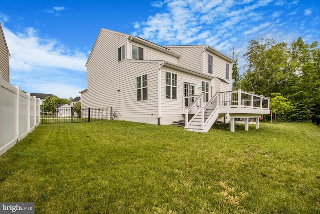 15916 Aerial View Rd, Woodbridge, VA 22193 - rear view of property featuring a deck and stairway