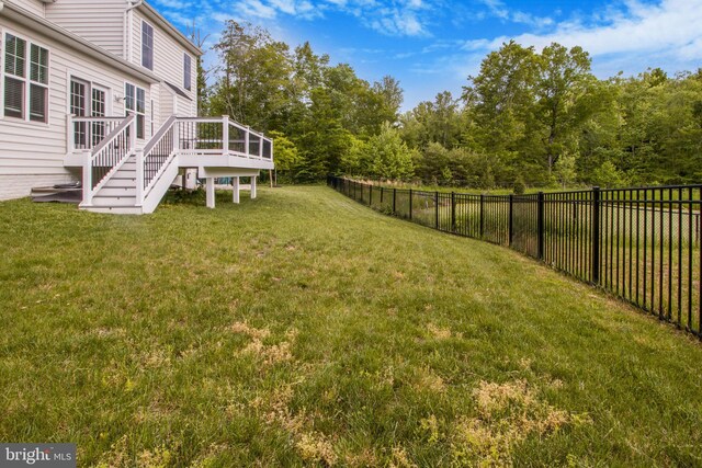 15916 Aerial View Rd, Woodbridge, VA 22193 - view of yard featuring a wooden deck and stairway