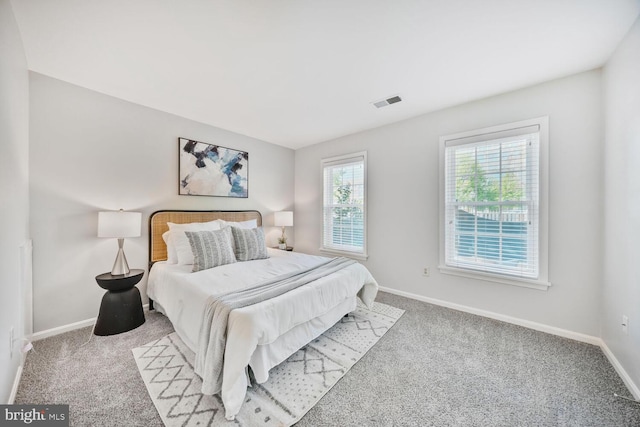 bedroom with baseboards and carpet flooring