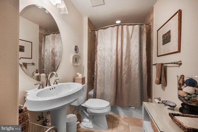 12500 Park Potomac Ave Unit 905South, Potomac, MD 20854 - bathroom with toilet, shower / bath combo, and tile patterned floors