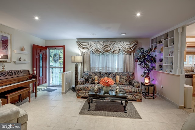 2066 Old York Rd, Burlington, NJ 08016 - living area featuring plenty of natural light, recessed lighting, and tile patterned floors