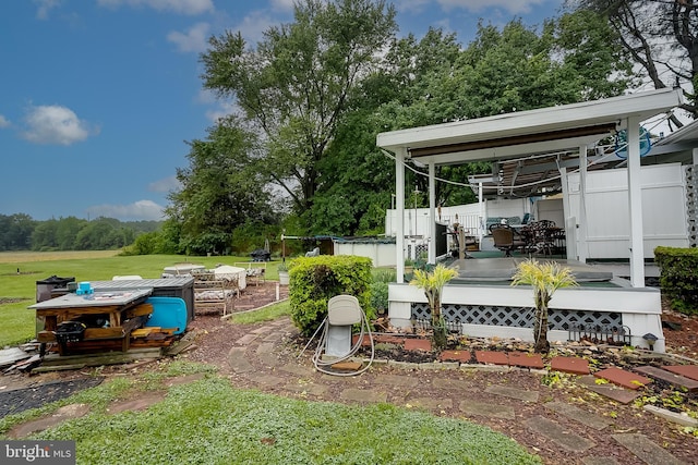 2066 Old York Rd, Burlington, NJ 08016 - view of yard with a wooden deck