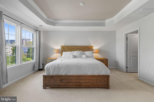 274 Macdonald Ave Unit 22, Wyncote, PA 19095 - bedroom with visible vents, a raised ceiling, carpet, and crown molding