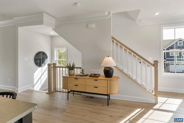 43 Farrow Cir, Charlottesville, VA 22901 - interior space featuring baseboards, ornamental molding, light wood finished floors, and recessed lighting