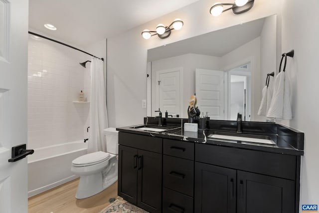 43 Farrow Cir, Charlottesville, VA 22901 - bathroom with double vanity, wood finished floors, toilet, and a sink