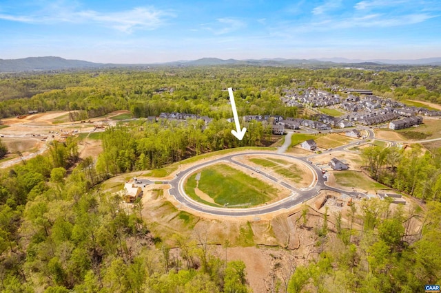 43 Farrow Cir, Charlottesville, VA 22901 - birds eye view of property featuring a wooded view and a mountain view